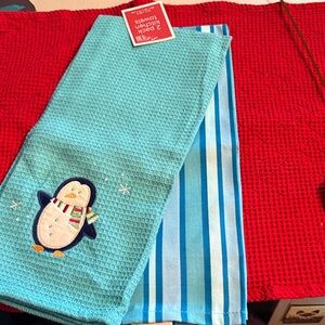 Target Red and Blue Penguin Kitchen Towels